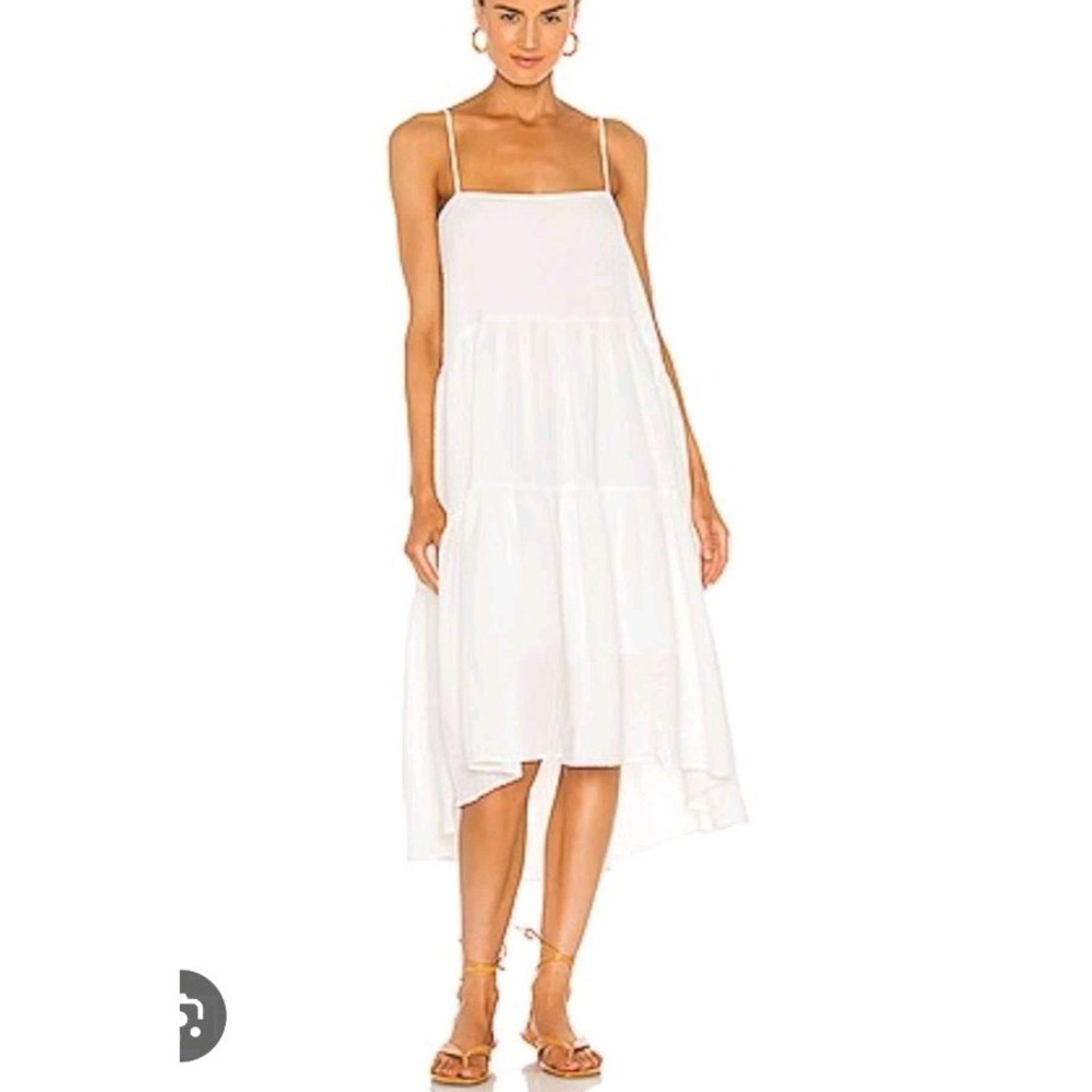 Coquette Whimsical Celestial White Tiered Flowy Midi Dress Astr the Label Sz S